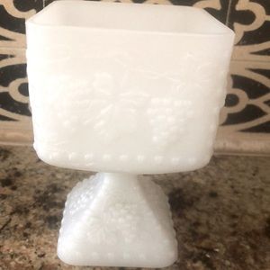 milk glass candy dish